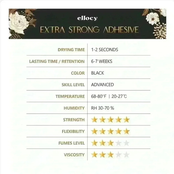 ellocy Eyelash Extension Glue - 5ml Black Adhesive - Picture 2 of 7